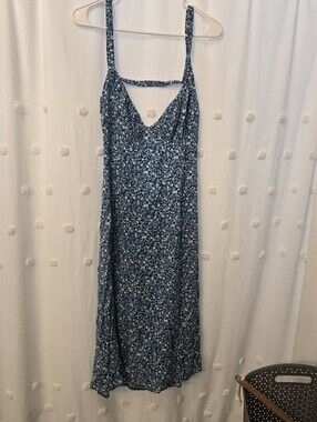 Princess Polly Blue Floral Backless Dress Size 10 Nwt!